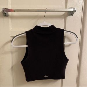 ALO YOGA Crop Top | Knit High Neck Rare XS